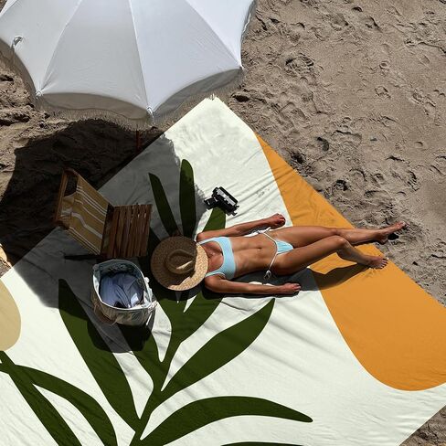 Beach Blanket Sandproof Waterproof, Large Beach Mat for 2-4 Adults with Stakes, Sand Free Compact Lightweight Picnic Blankets, Beach Essentials Necessities Accessories Must Haves-Colorful Rainbow Wave in Saudi Arabia
