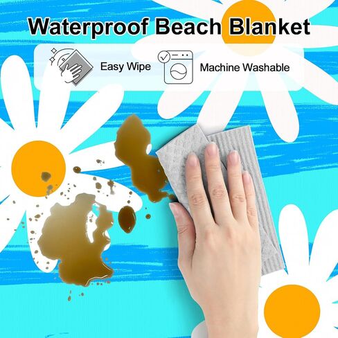 Beach Blanket Sandproof Waterproof, Large Beach Mat for 2-4 Adults with Stakes, Sand Free Compact Lightweight Picnic Blankets, Beach Essentials Necessities Accessories Must Haves-Colorful Rainbow Wave in Saudi Arabia