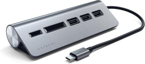 Satechi USB-C Combo Hub for Desktop - USB-A 3.0 Data Ports & Micro/SD Card Readers - Compatible with Apple Studio Display, 2021 iMac M1, 2019/2017 iMac, 2020 MacBook Pro/Air M1(Space Gray) in Saudi Arabia