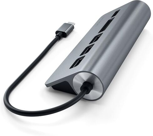 Satechi USB-C Combo Hub for Desktop - USB-A 3.0 Data Ports & Micro/SD Card Readers - Compatible with Apple Studio Display, 2021 iMac M1, 2019/2017 iMac, 2020 MacBook Pro/Air M1(Space Gray) in Saudi Arabia
