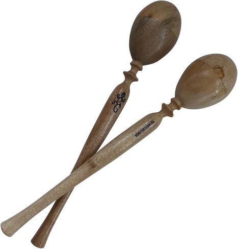 زوج ماراكا الخشبي - آلة موسيقية من الخشب الطبيعي الصلب - 2 خشخيشة بيض in Kuwait