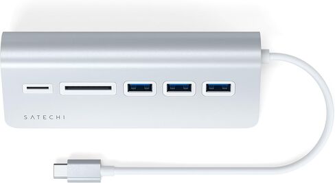 Satechi USB-C Combo Hub for Desktop - USB-A 3.0 Data Ports & Micro/SD Card Readers - Compatible with Apple Studio Display, 2021 iMac M1, 2019/2017 iMac, 2020 MacBook Pro/Air M1(Space Gray) in Saudi Arabia