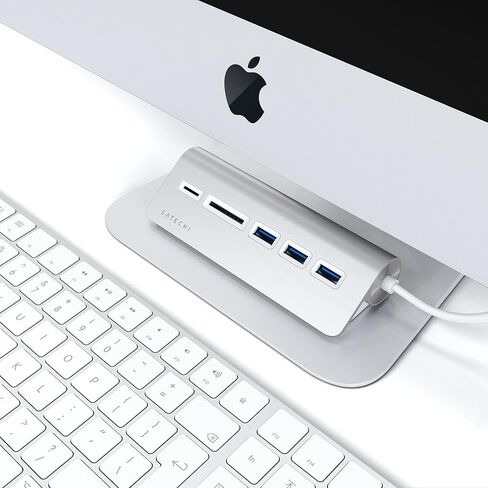 Satechi USB-C Combo Hub for Desktop - USB-A 3.0 Data Ports & Micro/SD Card Readers - Compatible with Apple Studio Display, 2021 iMac M1, 2019/2017 iMac, 2020 MacBook Pro/Air M1(Space Gray) in Saudi Arabia