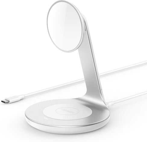 شاحن Anker اللاسلكي، حامل PowerWave المغناطيسي 2 في 1 مع كابل USB-C بطول 4 أقدام، محطة شحن لاسلكية فقط لهاتف iPhone 14/14 Pro/14 Pro Max/13/13 Pro Max / AirPods Pro (لا يوجد محول تيار متردد) in Saudi Arabia