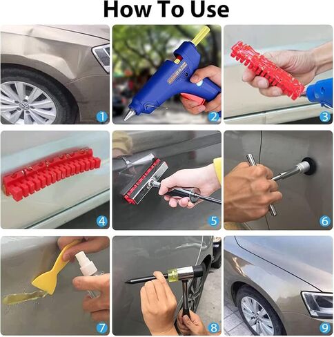 Sonrinss T-Bar Dent Puller - مجموعة مزيل دنت السيارة، مطرقة دنت، أداة إزالة دنت السيارة مناسبة لانبعاجات السيارة / إزالة الانبعاجات التلقائية / تلف البرد in Saudi Arabia