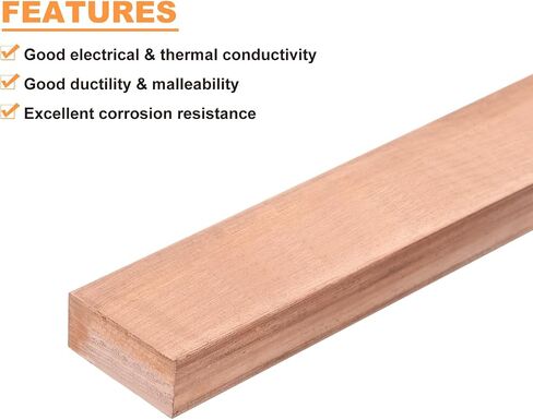 uxcell Copper Flat Bar, 0.31" Thickness x 0.98" Width x 5.91" Length Copper Bus Bar Stock Plate Mill for Electrical (8mm x 25mm x 150mm) in Saudi Arabia