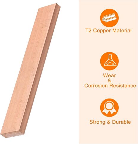 uxcell Copper Flat Bar, 0.31" Thickness x 0.98" Width x 5.91" Length Copper Bus Bar Stock Plate Mill for Electrical (8mm x 25mm x 150mm) in Saudi Arabia