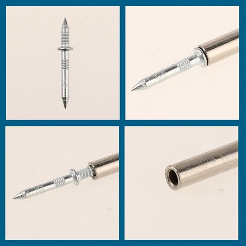 100Pcs Double Head Skirting Thread Seamless Nail, Double Headed Nails, Skirting Line without Marks Nail, Solid Wood Security Baseboard Nails with Nail Specific Sleeve Tool in Saudi Arabia