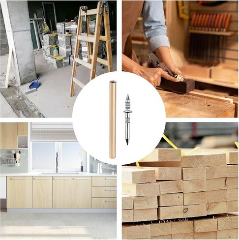 100Pcs Double Head Skirting Thread Seamless Nail, Double Headed Nails, Skirting Line without Marks Nail, Solid Wood Security Baseboard Nails with Nail Specific Sleeve Tool in Saudi Arabia