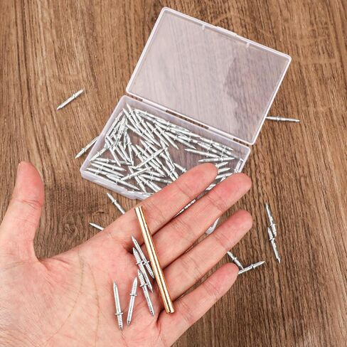 100Pcs Double Head Skirting Thread Seamless Nail, Double Headed Nails, Skirting Line without Marks Nail, Solid Wood Security Baseboard Nails with Nail Specific Sleeve Tool in Saudi Arabia