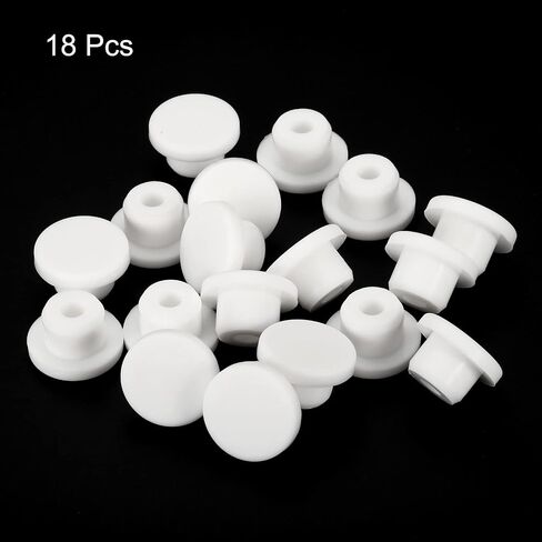 MECCANIXITY Silicone Rubber Hole Plug Soft Flexible Stopper for 9-10mm Hole White 18 Pieces in Saudi Arabia