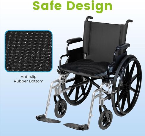 وسادة مقعد إسفينية للحفاظ على الزاوية الطبيعية للركبتين وتحسين الوضعية - وسادة مقعد ناعمة من الإسفنج الذكي لإطلاق العنان لراحة فائقة في المكتب والمنزل ومقاعد السيارة (غطاء شبكي، أسود) in Kuwait