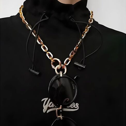 POLOSA Stylish Eyeglass Chain Leopard Gold Glasses Holder Mask Chain Strap Sunglasses Holder Necklace Brown Eyewear Retainer Eye Glasses Neck Chains for Women Men in Saudi Arabia