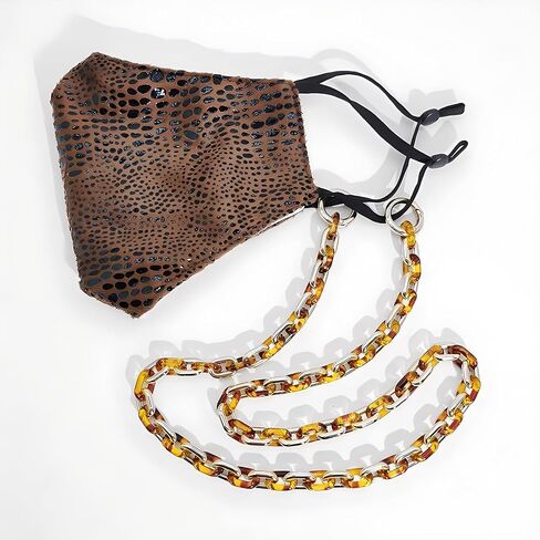 POLOSA Stylish Eyeglass Chain Leopard Gold Glasses Holder Mask Chain Strap Sunglasses Holder Necklace Brown Eyewear Retainer Eye Glasses Neck Chains for Women Men in Saudi Arabia