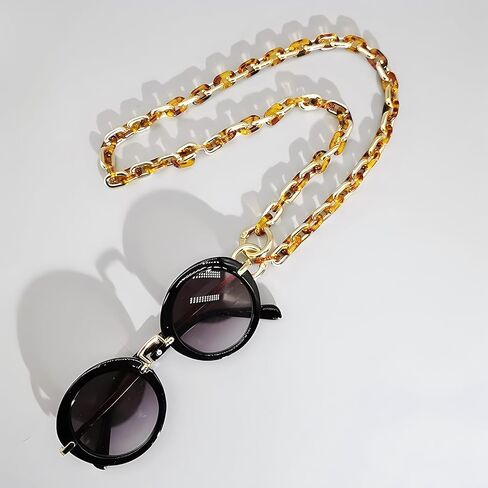 POLOSA Stylish Eyeglass Chain Leopard Gold Glasses Holder Mask Chain Strap Sunglasses Holder Necklace Brown Eyewear Retainer Eye Glasses Neck Chains for Women Men in Saudi Arabia
