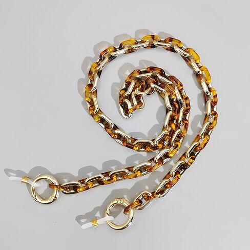 POLOSA Stylish Eyeglass Chain Leopard Gold Glasses Holder Mask Chain Strap Sunglasses Holder Necklace Brown Eyewear Retainer Eye Glasses Neck Chains for Women Men in Saudi Arabia