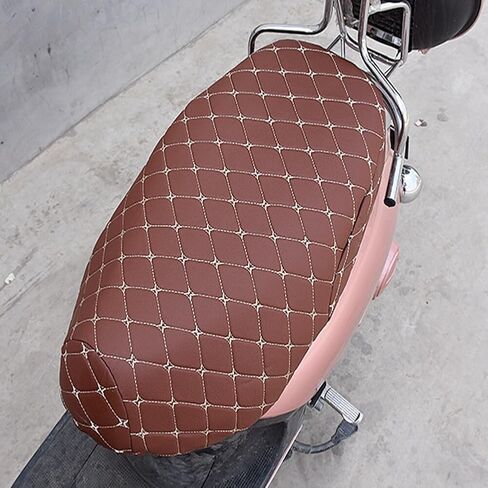 3D Leather Motorcycle Seat Cover Motorcycle Scooter Seat Cover Anti-Slip Cushion Waterproof Breathable Fashion Motorcycle Seat Cushion Protector (Brown XXL) in Saudi Arabia