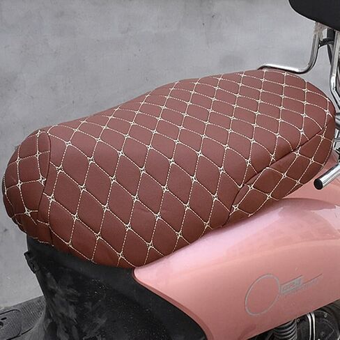3D Leather Motorcycle Seat Cover Motorcycle Scooter Seat Cover Anti-Slip Cushion Waterproof Breathable Fashion Motorcycle Seat Cushion Protector (Brown XXL) in Saudi Arabia