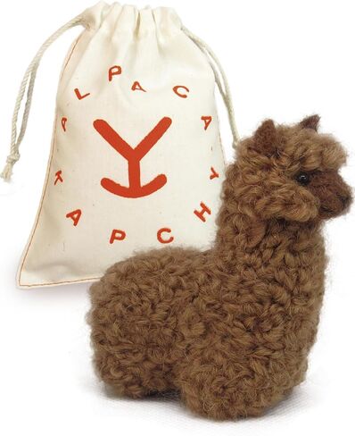 Felted Alpaca Ornament made 100% of Baby Alpaca Wool || Handcrafted Lifelike Animal Figure || Handmade Alpaca Decoration crafted by Peruvian Artisans || 3.5'' Long (Brown) in Saudi Arabia