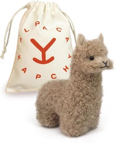Felted Alpaca Ornament made 100% of Baby Alpaca Wool || Handcrafted Lifelike Animal Figure || Handmade Alpaca Decoration crafted by Peruvian Artisans || 3.5'' Long (Brown) in Saudi Arabia