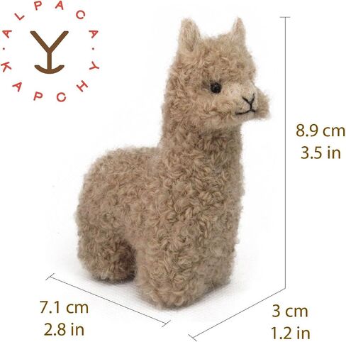 Felted Alpaca Ornament made 100% of Baby Alpaca Wool || Handcrafted Lifelike Animal Figure || Handmade Alpaca Decoration crafted by Peruvian Artisans || 3.5'' Long (Brown) in Saudi Arabia