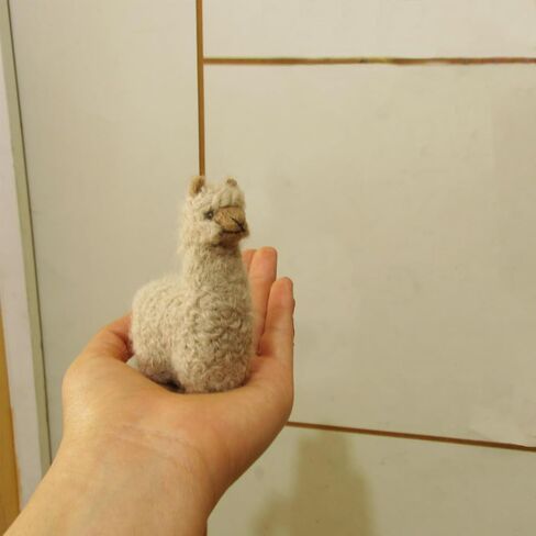 Felted Alpaca Ornament made 100% of Baby Alpaca Wool || Handcrafted Lifelike Animal Figure || Handmade Alpaca Decoration crafted by Peruvian Artisans || 3.5'' Long (Brown) in Saudi Arabia