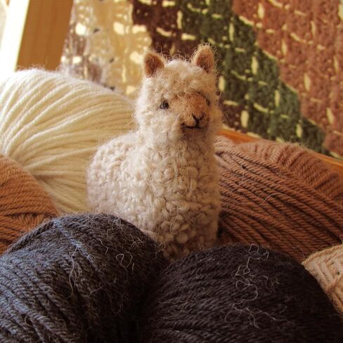 Felted Alpaca Ornament made 100% of Baby Alpaca Wool || Handcrafted Lifelike Animal Figure || Handmade Alpaca Decoration crafted by Peruvian Artisans || 3.5'' Long (Brown) in Saudi Arabia