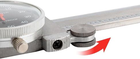 قرص فرجار 0-6 بوصة 0.001 بوصة، أداة قياس ميكانيكية من الفولاذ المقاوم للصدأ مقاومة للصدمات، قياسات الهوية والقطر والعمق والخطوة، وجه أسود in Kuwait