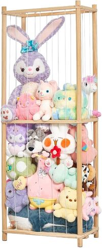 fzwzydd Stuffed Animal Zoo Storage Wooden Extra Large Stuffed Animal Cage Storage,Kids Stuffed Animal Storage Zoo,Stuff Animal Organizer,Stuffed Animal Holder for Nursery Playroom Bedroom Kid Room in Saudi Arabia