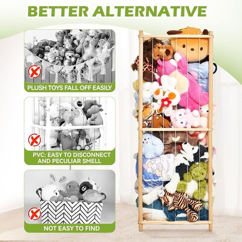 fzwzydd Stuffed Animal Zoo Storage Wooden Extra Large Stuffed Animal Cage Storage,Kids Stuffed Animal Storage Zoo,Stuff Animal Organizer,Stuffed Animal Holder for Nursery Playroom Bedroom Kid Room in Saudi Arabia