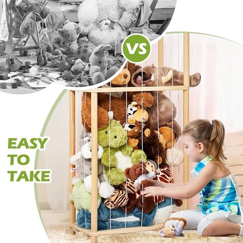 fzwzydd Stuffed Animal Zoo Storage Wooden Extra Large Stuffed Animal Cage Storage,Kids Stuffed Animal Storage Zoo,Stuff Animal Organizer,Stuffed Animal Holder for Nursery Playroom Bedroom Kid Room in Saudi Arabia