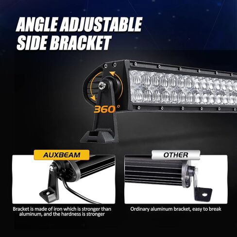شريط إضاءة LED Auxbeam 52 بوصة 300 وات، 30000 لومن مقاوم للماء ضوء العمل على الطرق الوعرة، مصباح القيادة على الطرق الوعرة، عدسة 5D صف مزدوج، مجموعة مصابيح الضباب مع حزام الأسلاك لشاحنات الالتقاط SUV ATV UTV Boat in Kuwait