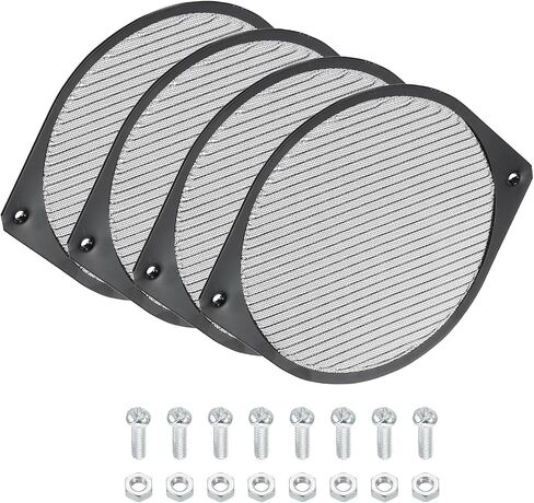 PATIKIL 150mm Computer Fan Filter Grill with Screws, 2 Pack Aluminum Frame with Stainless Steel Mesh Dustproof Case Cover for Computer, Ventilator, Black in Saudi Arabia