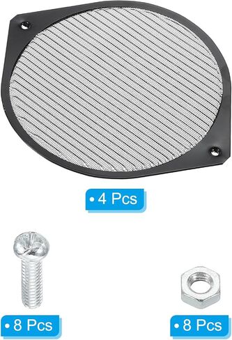 PATIKIL 150mm Computer Fan Filter Grill with Screws, 2 Pack Aluminum Frame with Stainless Steel Mesh Dustproof Case Cover for Computer, Ventilator, Black in Saudi Arabia