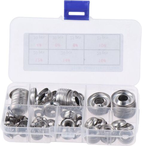 FEIYING 170Pcs Countersunk Washers Finishing Cup Countersunk Washer Kit, 4#6#8#10#12#14#16 Finish Washers, 304 Stainless Steel Finishing Cup Countersunk Washer Assortment Set in Saudi Arabia