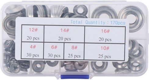 FEIYING 170Pcs Countersunk Washers Finishing Cup Countersunk Washer Kit, 4#6#8#10#12#14#16 Finish Washers, 304 Stainless Steel Finishing Cup Countersunk Washer Assortment Set in Saudi Arabia