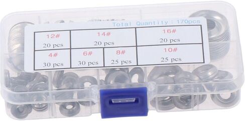 FEIYING 170Pcs Countersunk Washers Finishing Cup Countersunk Washer Kit, 4#6#8#10#12#14#16 Finish Washers, 304 Stainless Steel Finishing Cup Countersunk Washer Assortment Set in Saudi Arabia