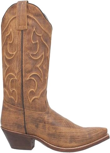 Laredo Womens Reva Snip Toe Casual Boots Mid Calf Low Heel 1-2" - Brown in Kuwait