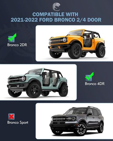 وصلة سحب مقطورة Lupar، وصلة استقبال شديدة التحمل مقاس 2 بوصة متوافقة مع Ford Bronco 2021-2022 2/4 باب، وخطاف سحب المصد الخلفي - أسود in Kuwait