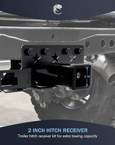 وصلة سحب مقطورة Lupar، وصلة استقبال شديدة التحمل مقاس 2 بوصة متوافقة مع Ford Bronco 2021-2022 2/4 باب، وخطاف سحب المصد الخلفي - أسود in Kuwait