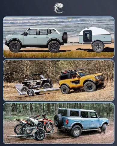 وصلة سحب مقطورة Lupar، وصلة استقبال شديدة التحمل مقاس 2 بوصة متوافقة مع Ford Bronco 2021-2022 2/4 باب، وخطاف سحب المصد الخلفي - أسود in Kuwait