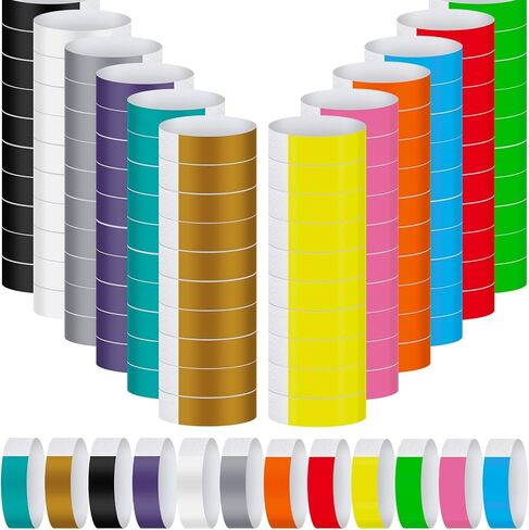 Tudomro 12000 Pcs Paper Wristbands Arm Bands for Events Neon Wrist Bands Lightweight Colored Concert Party Wristbands Adhesive Party Armbands Paper Bracelets Waterproof Hand Bands (Bright Color) in Kuwait