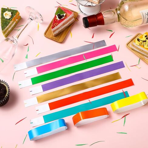 Tudomro 12000 Pcs Paper Wristbands Arm Bands for Events Neon Wrist Bands Lightweight Colored Concert Party Wristbands Adhesive Party Armbands Paper Bracelets Waterproof Hand Bands (Bright Color) in Kuwait