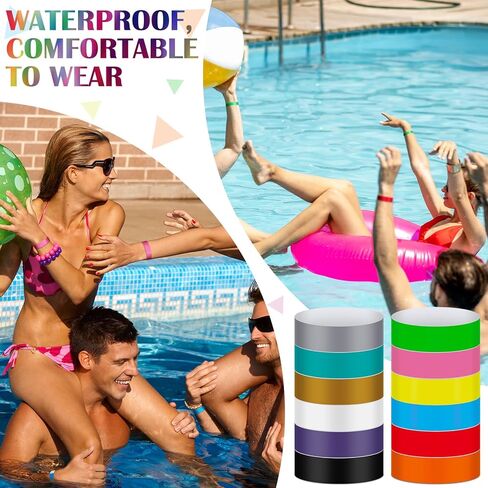 Tudomro 12000 Pcs Paper Wristbands Arm Bands for Events Neon Wrist Bands Lightweight Colored Concert Party Wristbands Adhesive Party Armbands Paper Bracelets Waterproof Hand Bands (Bright Color) in Kuwait