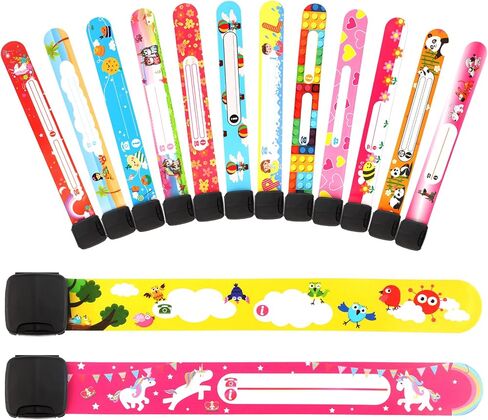 14 Pieces Children Safety ID Wristband Reusable Identification Bracelets Waterproof ID Band Safety Wristband for Boys and Girls (Cute Style) in Saudi Arabia