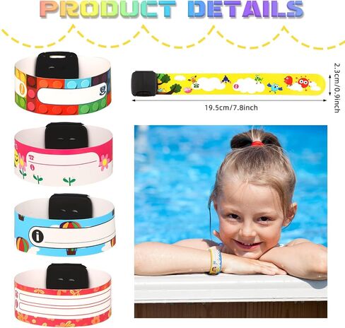 14 Pieces Children Safety ID Wristband Reusable Identification Bracelets Waterproof ID Band Safety Wristband for Boys and Girls (Cute Style) in Saudi Arabia