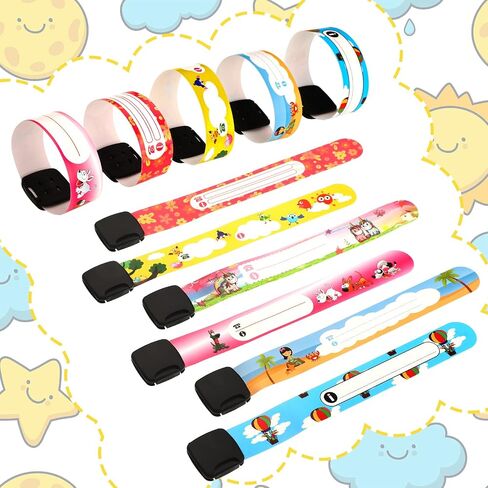 14 Pieces Children Safety ID Wristband Reusable Identification Bracelets Waterproof ID Band Safety Wristband for Boys and Girls (Cute Style) in Saudi Arabia