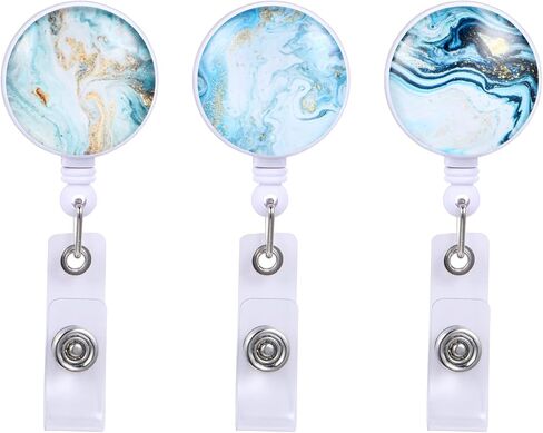 3Pcs Retractable Badge Reel Holders, Cute Animals Badge Holders with Alligator Clip, Name ID Card Badge Reels for Teachers Students Doctors Nurses Volunteers in Saudi Arabia