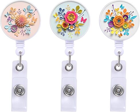 3Pcs Retractable Badge Reel Holders, Cute Animals Badge Holders with Alligator Clip, Name ID Card Badge Reels for Teachers Students Doctors Nurses Volunteers in Saudi Arabia