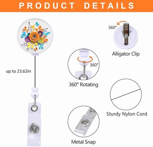 3Pcs Retractable Badge Reel Holders, Cute Animals Badge Holders with Alligator Clip, Name ID Card Badge Reels for Teachers Students Doctors Nurses Volunteers in Saudi Arabia